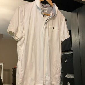 (BONUS ITEM) Ted Baker White Polo Shirt Classic Elegance Medium Men
